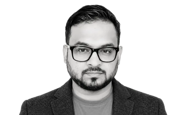 AKM Aminul Islam, black-and-white portrait